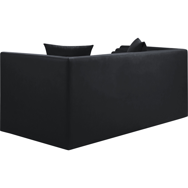 Meridian Furniture Everett Black Vegan Leather Upholstered Loveseat