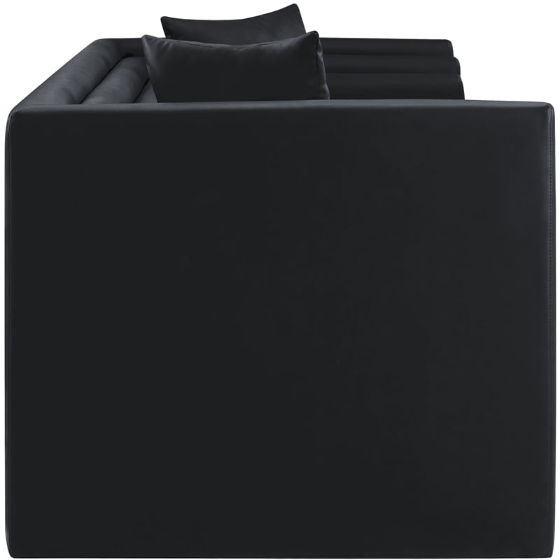 Meridian Furniture Everett Black Vegan Leather Upholstered Loveseat