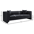 Meridian Furniture Everett Black Vegan Leather Upholstered Sofa