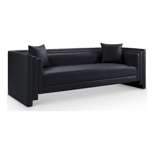 Meridian Furniture Everett Black Vegan Leather Upholstered Sofa