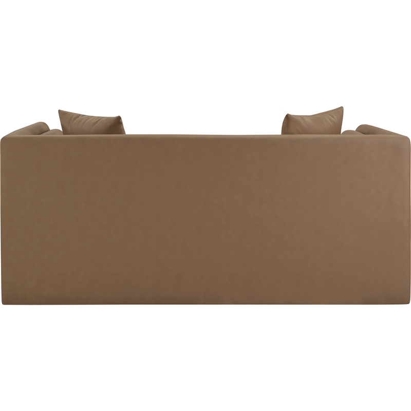 Meridian Furniture Everett Brown Vegan Leather Upholstered Loveseat