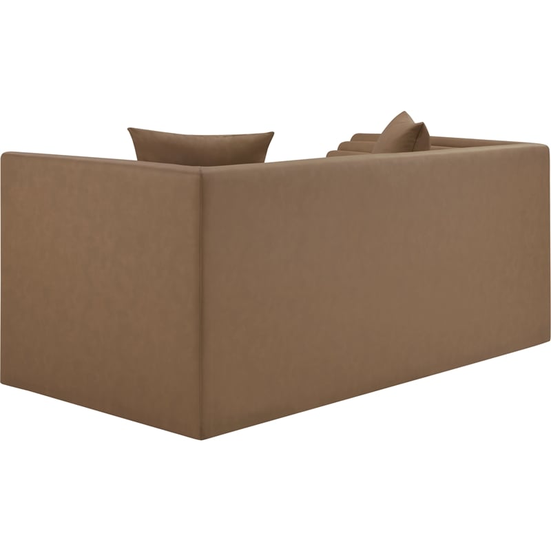 Meridian Furniture Everett Brown Vegan Leather Upholstered Loveseat