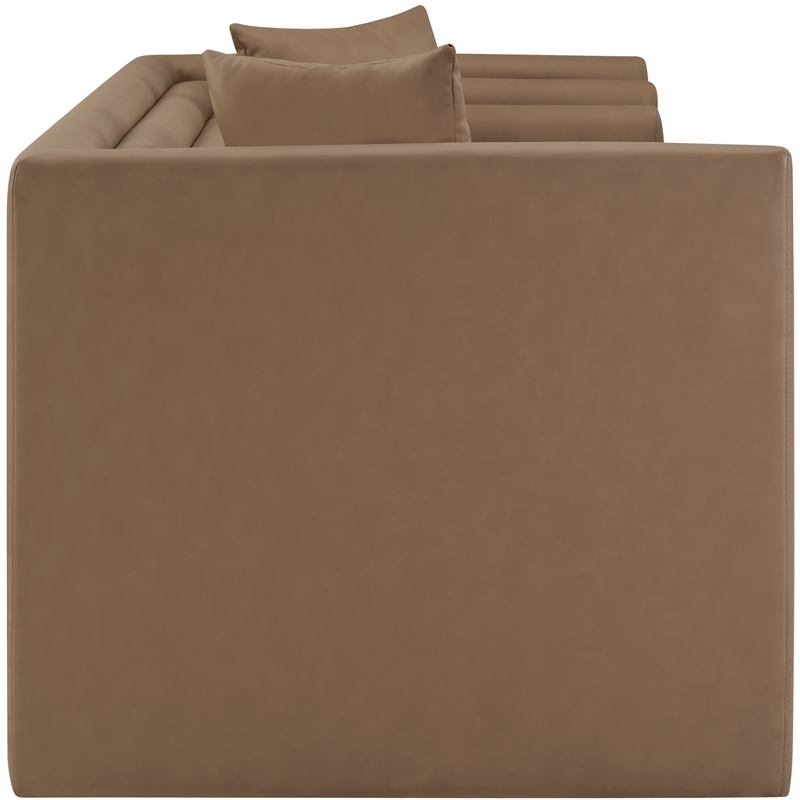 Meridian Furniture Everett Brown Vegan Leather Upholstered Loveseat