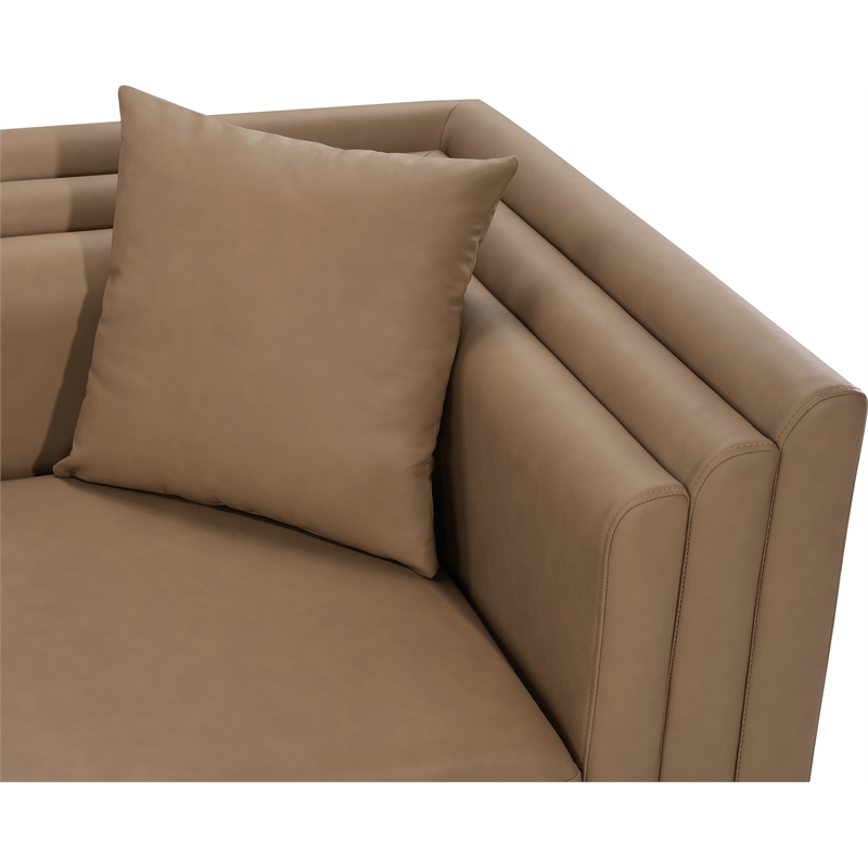 Meridian Furniture Everett Brown Vegan Leather Upholstered Loveseat