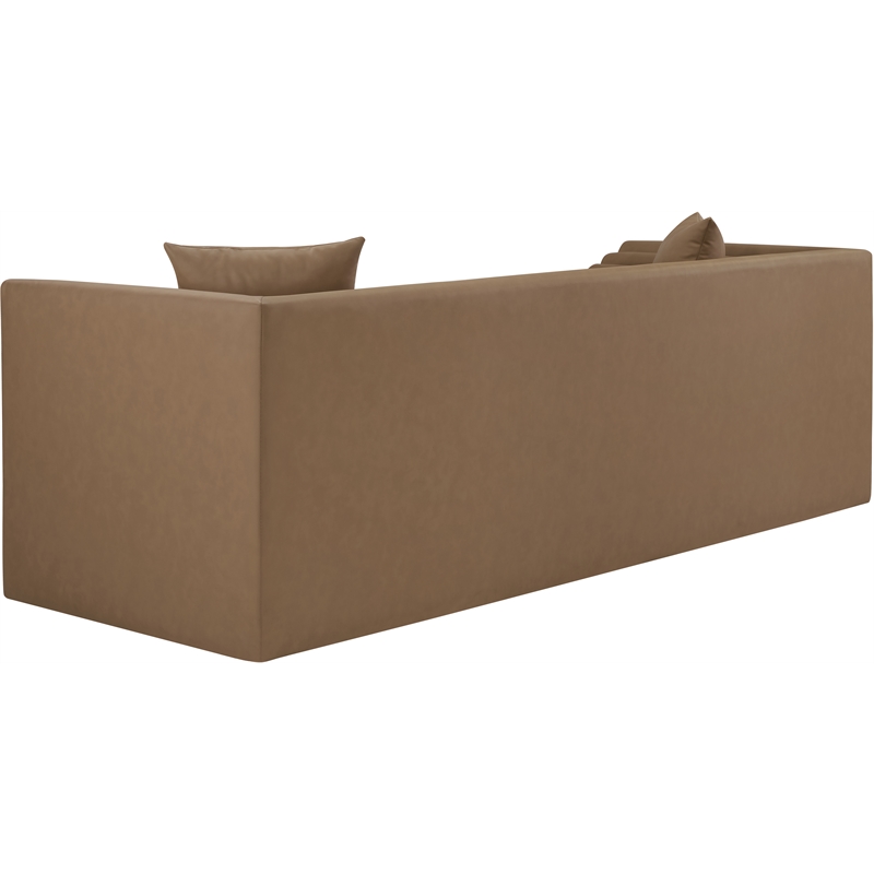 Meridian Furniture Everett Brown Vegan Leather Upholstered Sofa