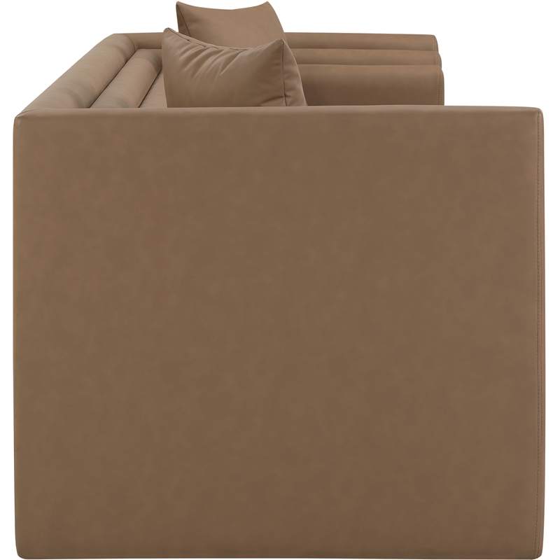 Meridian Furniture Everett Brown Vegan Leather Upholstered Sofa