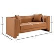Meridian Furniture Everett Cognac Vegan Leather Upholstered Loveseat