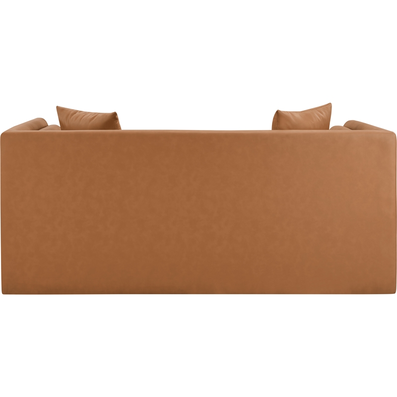 Meridian Furniture Everett Cognac Vegan Leather Upholstered Loveseat