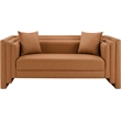 Meridian Furniture Everett Cognac Vegan Leather Upholstered Loveseat