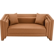 Meridian Furniture Everett Cognac Vegan Leather Upholstered Loveseat