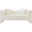 Meridian Furniture Everett Cream Vegan Leather Upholstered Loveseat