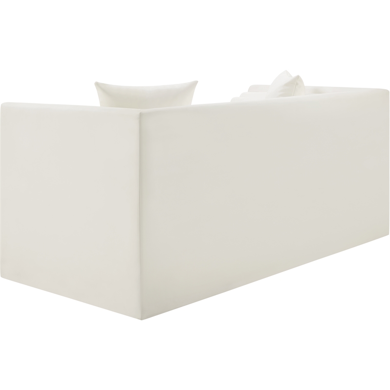 Meridian Furniture Everett Cream Vegan Leather Upholstered Loveseat