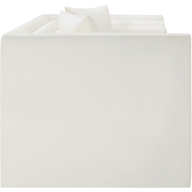 Meridian Furniture Everett Cream Vegan Leather Upholstered Loveseat