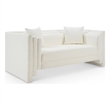 Meridian Furniture Everett Cream Vegan Leather Upholstered Loveseat