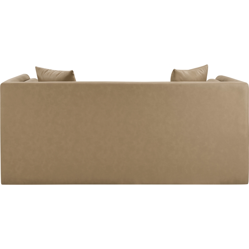 Meridian Furniture Everett Tan Vegan Leather Upholstered Loveseat