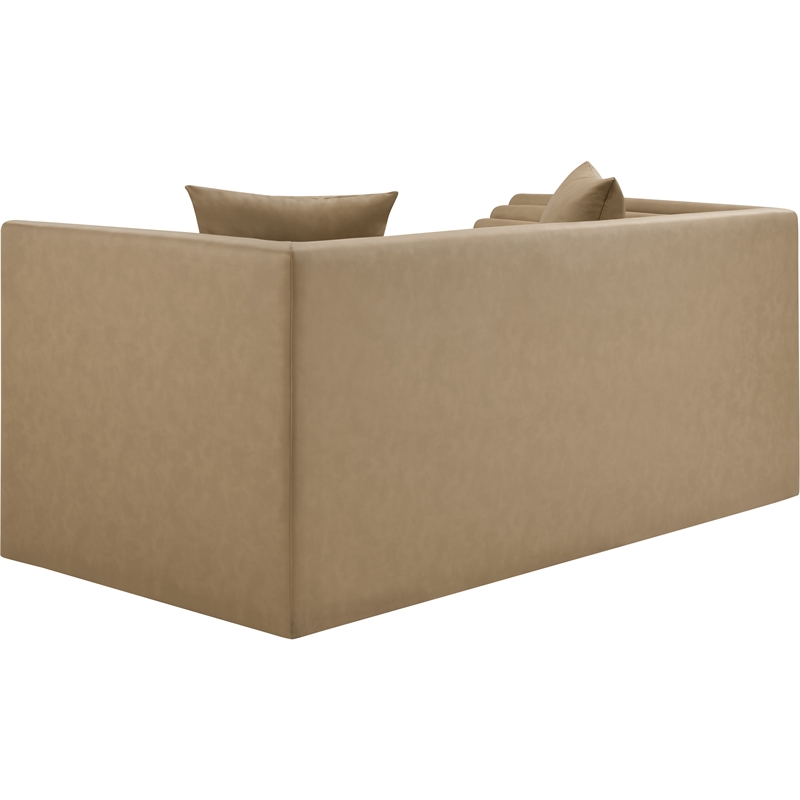 Meridian Furniture Everett Tan Vegan Leather Upholstered Loveseat