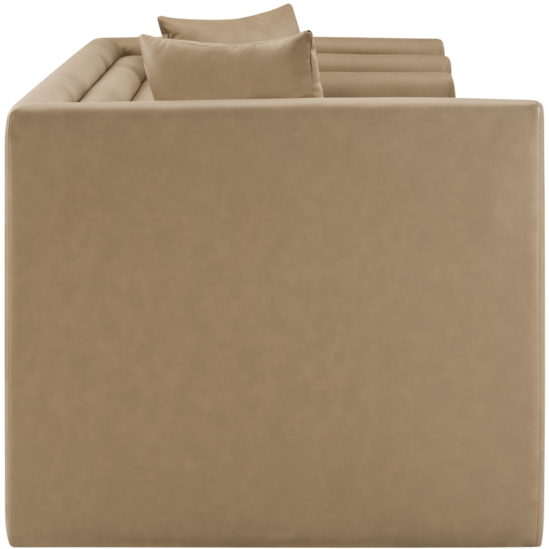 Meridian Furniture Everett Tan Vegan Leather Upholstered Loveseat