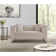 Meridian Furniture Everett Beige Chenille Fabric Upholstered Loveseat