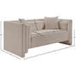 Meridian Furniture Everett Beige Chenille Fabric Upholstered Loveseat