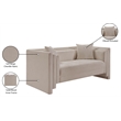 Meridian Furniture Everett Beige Chenille Fabric Upholstered Loveseat