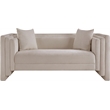 Meridian Furniture Everett Beige Chenille Fabric Upholstered Loveseat