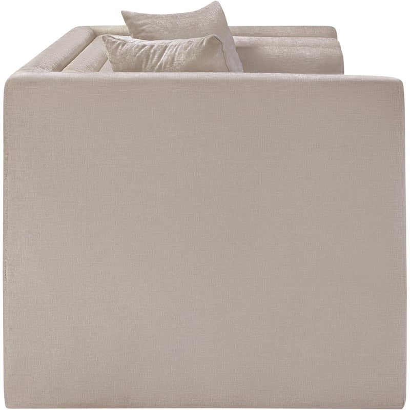 Meridian Furniture Everett Beige Chenille Fabric Upholstered Loveseat