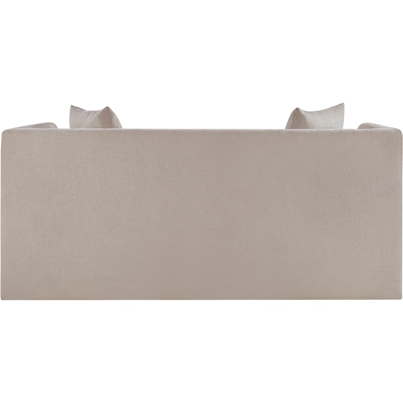 Meridian Furniture Everett Beige Chenille Fabric Upholstered Loveseat