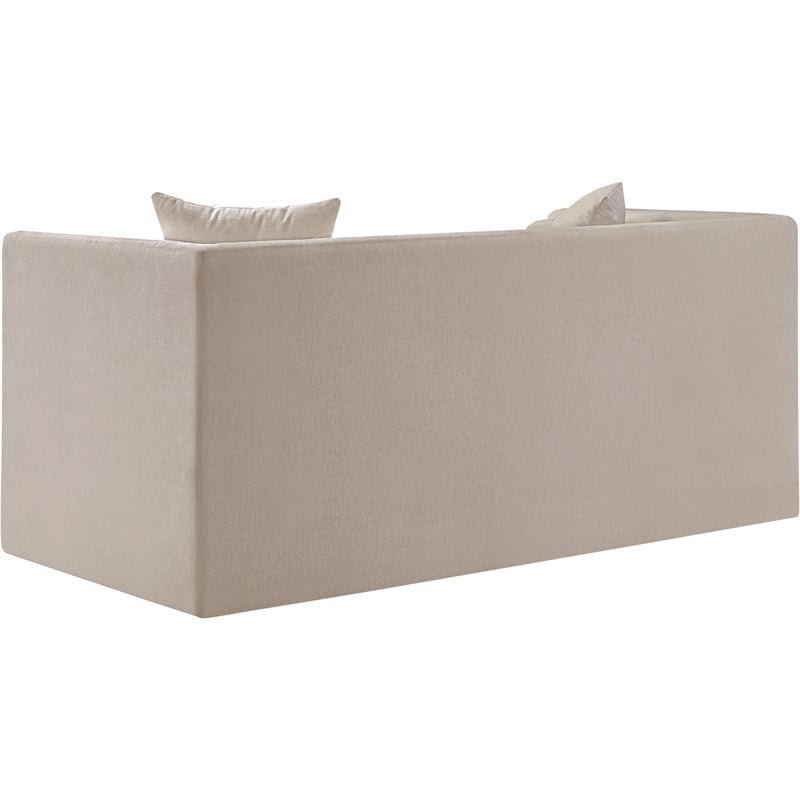 Meridian Furniture Everett Beige Chenille Fabric Upholstered Loveseat