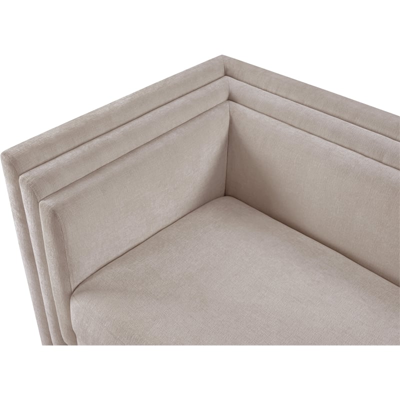 Meridian Furniture Everett Beige Chenille Fabric Upholstered Loveseat