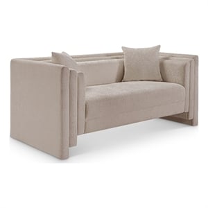 Meridian Furniture Everett Beige Chenille Fabric Upholstered Loveseat