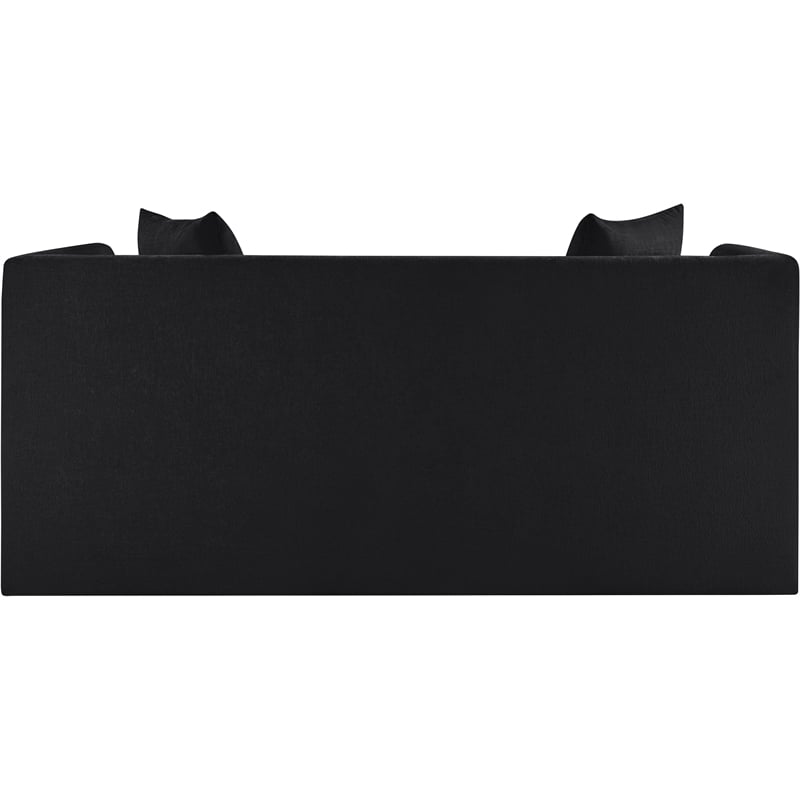 Meridian Furniture Everett Black Chenille Fabric Upholstered Loveseat