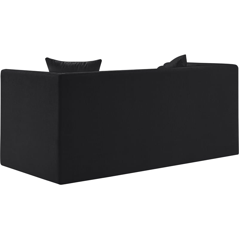 Meridian Furniture Everett Black Chenille Fabric Upholstered Loveseat