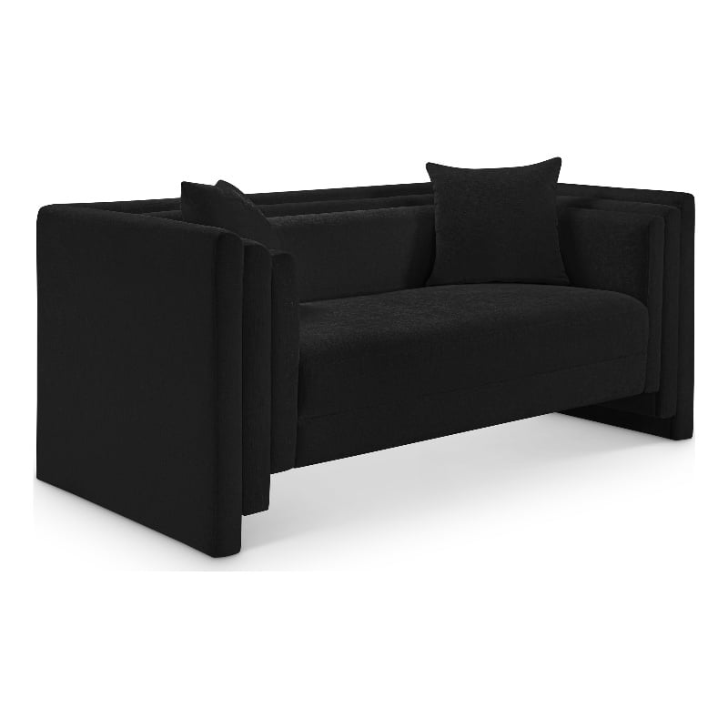 Meridian Furniture Everett Black Chenille Fabric Upholstered Loveseat