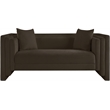 Meridian Furniture Everett Brown Chenille Fabric Upholstered Loveseat
