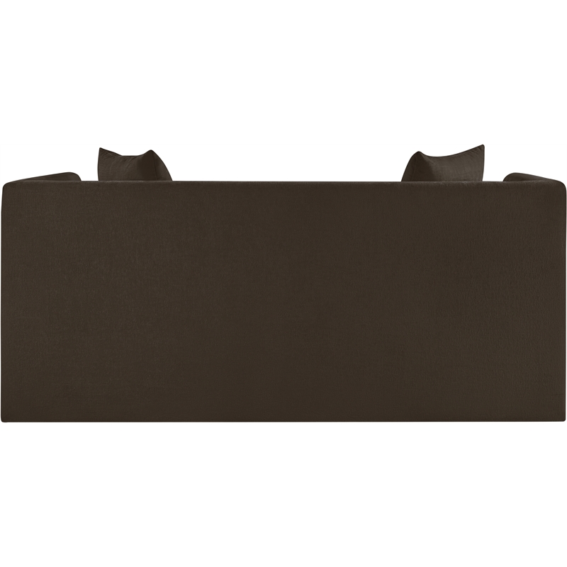 Meridian Furniture Everett Brown Chenille Fabric Upholstered Loveseat