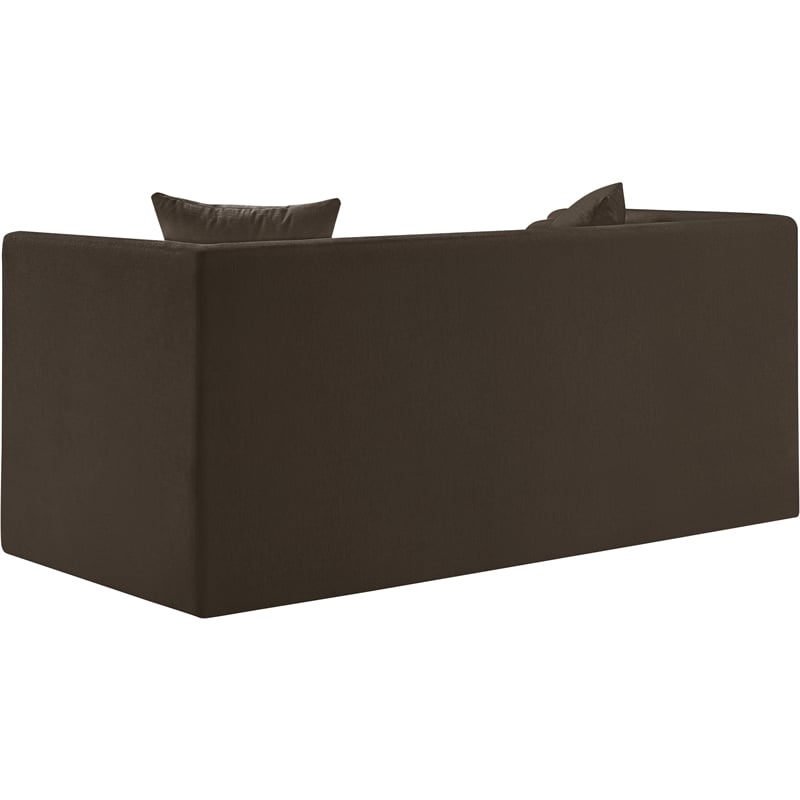 Meridian Furniture Everett Brown Chenille Fabric Upholstered Loveseat