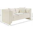 Meridian Furniture Everett Cream Chenille Fabric Upholstered Loveseat