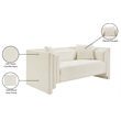 Meridian Furniture Everett Cream Chenille Fabric Upholstered Loveseat