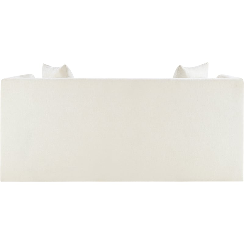 Meridian Furniture Everett Cream Chenille Fabric Upholstered Loveseat