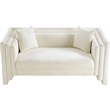 Meridian Furniture Everett Cream Chenille Fabric Upholstered Loveseat