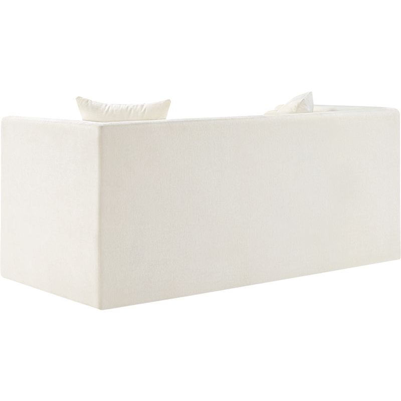 Meridian Furniture Everett Cream Chenille Fabric Upholstered Loveseat