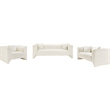 Meridian Furniture Everett Cream Chenille Fabric Upholstered Loveseat