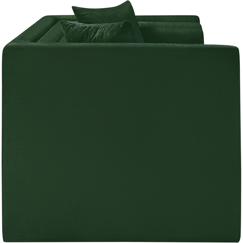Meridian Furniture Everett Green Chenille Fabric Upholstered Loveseat