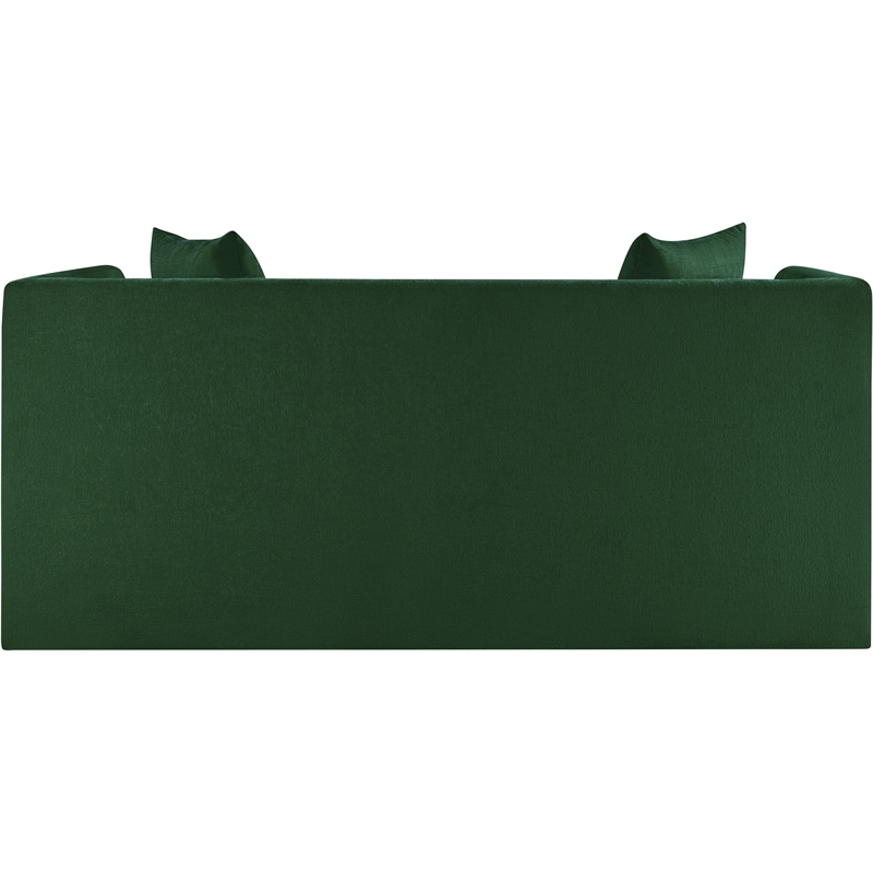 Meridian Furniture Everett Green Chenille Fabric Upholstered Loveseat