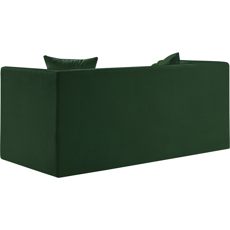 Meridian Furniture Everett Green Chenille Fabric Upholstered Loveseat