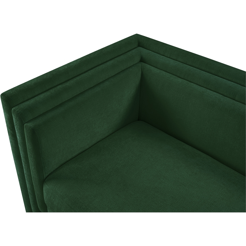 Meridian Furniture Everett Green Chenille Fabric Upholstered Loveseat