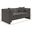 Meridian Furniture Everett Grey Chenille Fabric Upholstered Loveseat