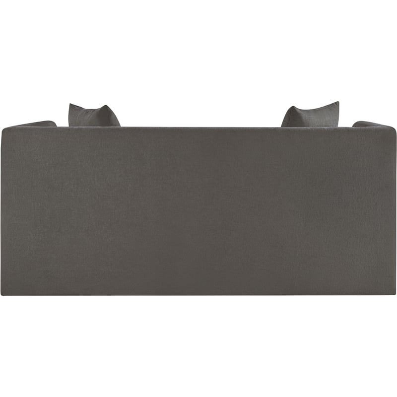 Meridian Furniture Everett Grey Chenille Fabric Upholstered Loveseat