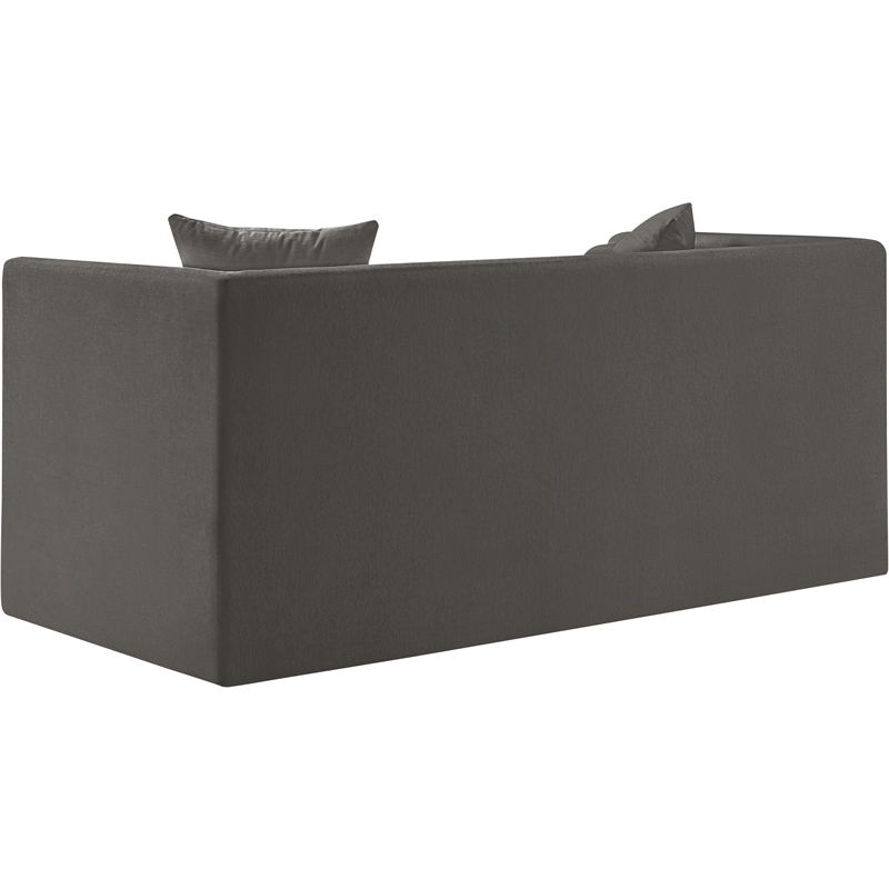 Meridian Furniture Everett Grey Chenille Fabric Upholstered Loveseat