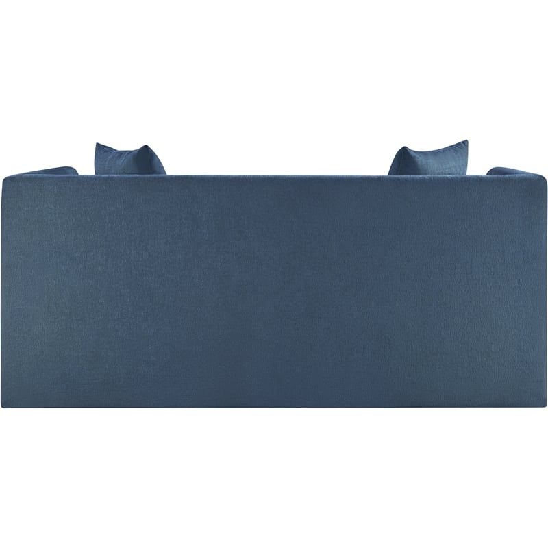 Meridian Furniture Everett Light Blue Chenille Fabric Upholstered Loveseat